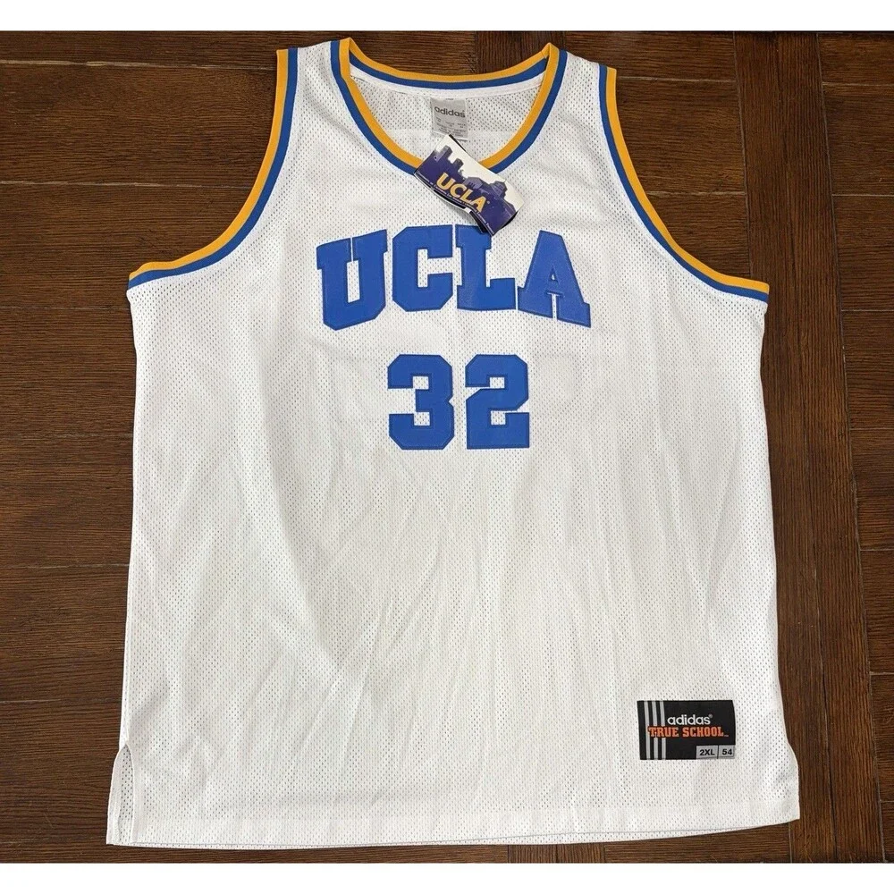 VINTAGE BILL WALTON UCLA BRUINS ADIDAS TRUE SCHOOL STITCH SEWN JERSEY 2XL 54 NWT